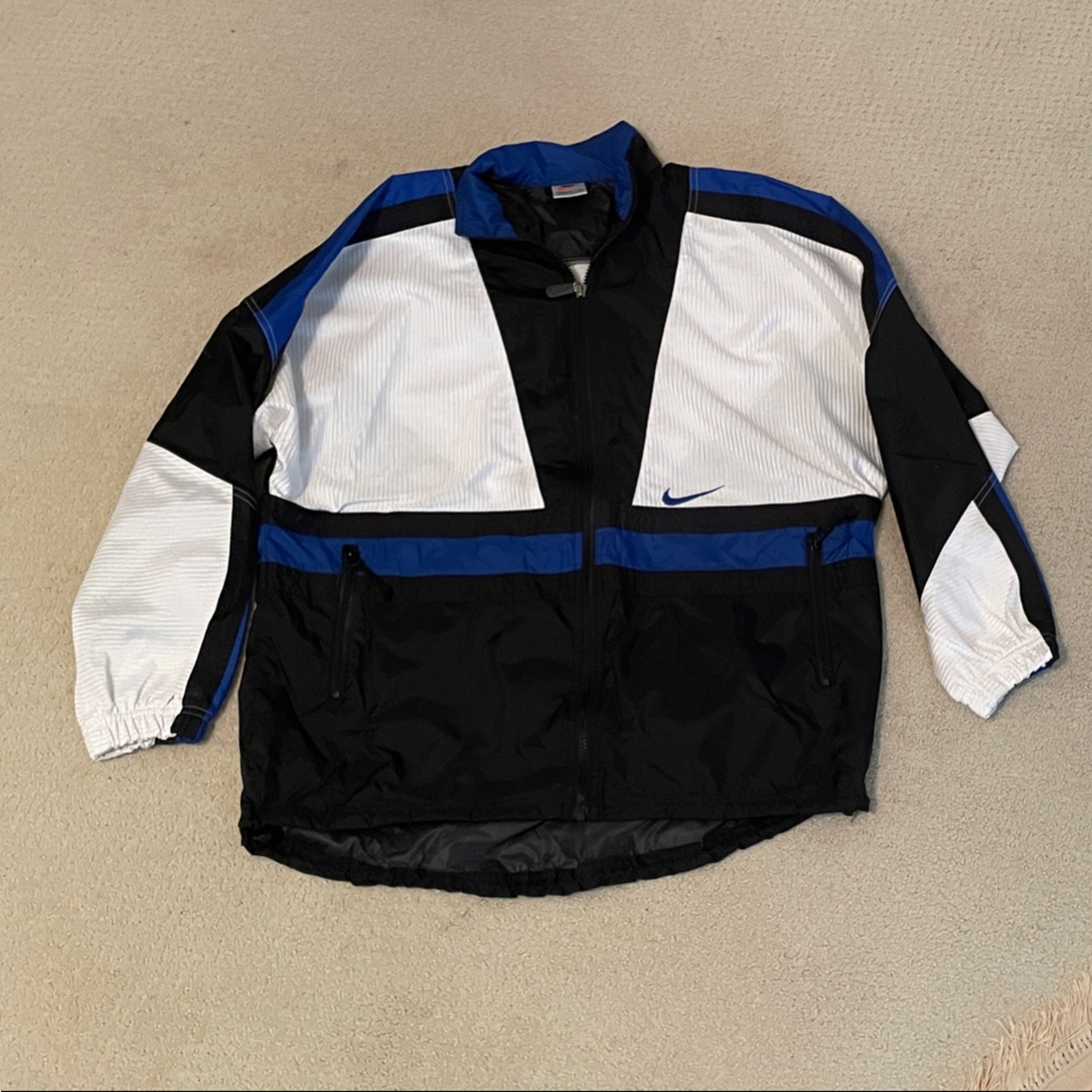 Nike women’s Black, White, and Blue Windbreaker